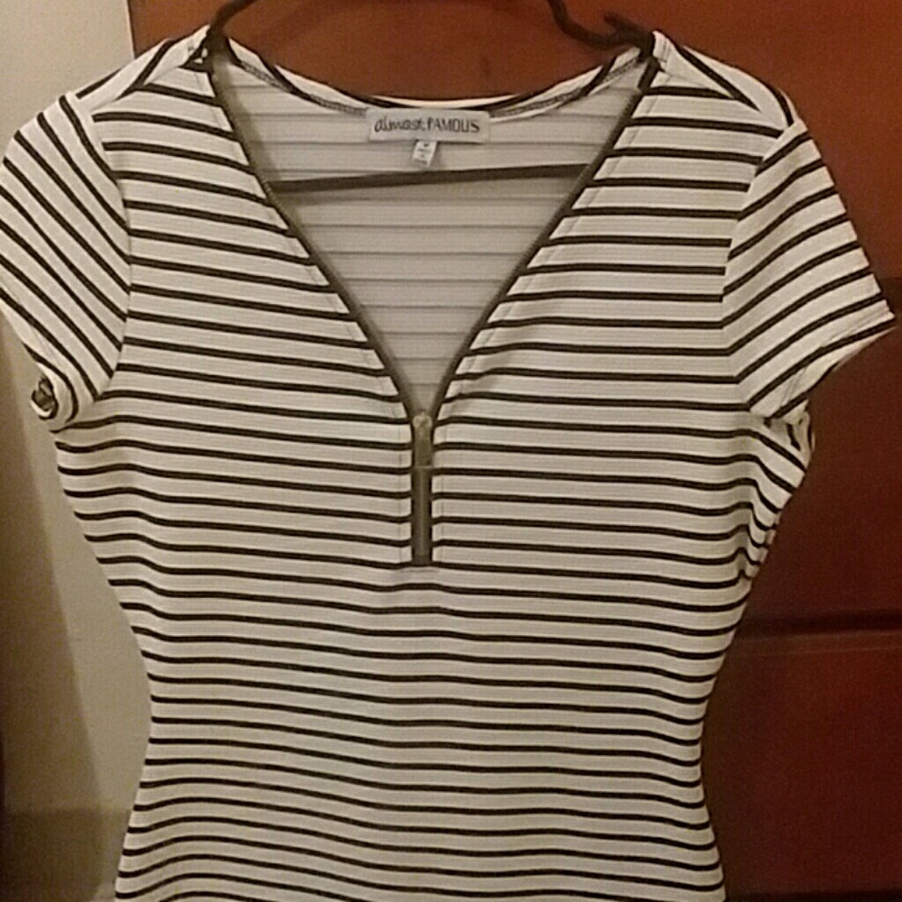 Black and white striped dress